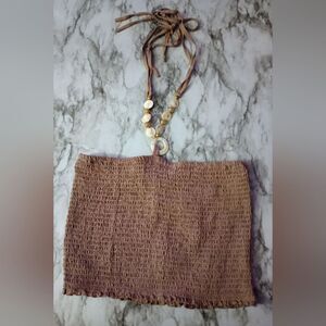 NWT Cassee's Smocked Tube Top Halter Y2K Vibes Size Large Petite